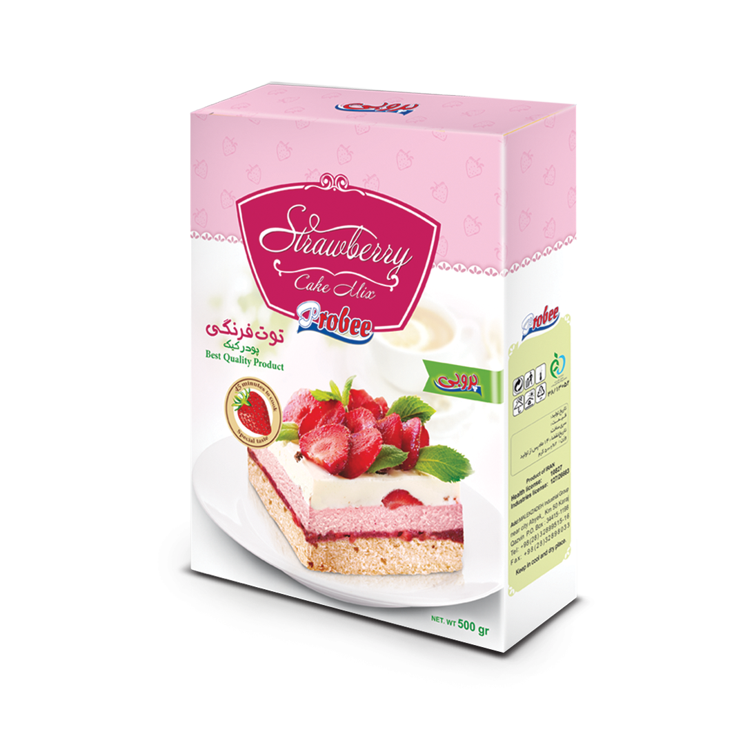 پودر کیک توت فرنگی